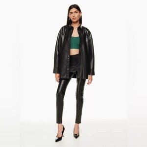 Babaton Pelli Shirt Leather Jacket Size: L